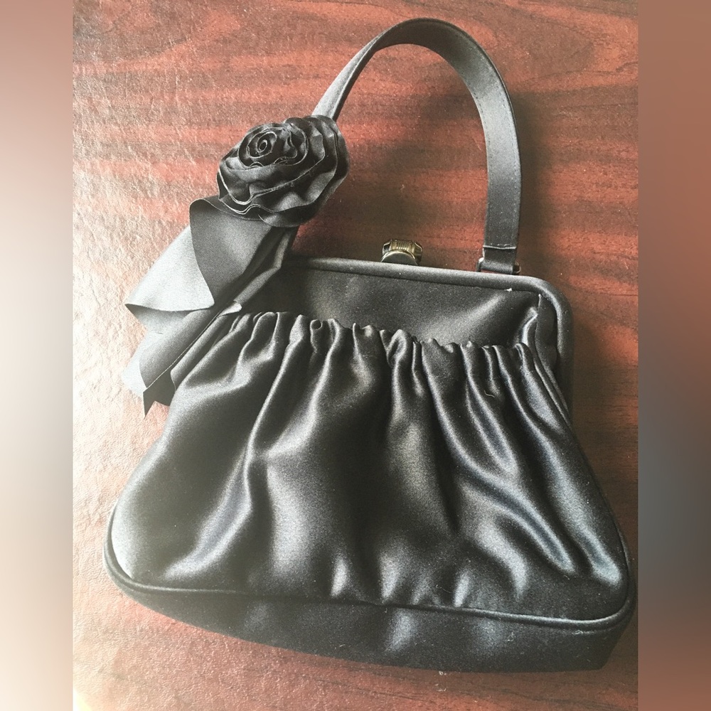 Kate Landry Bag, elegant and satin looking with side Rose